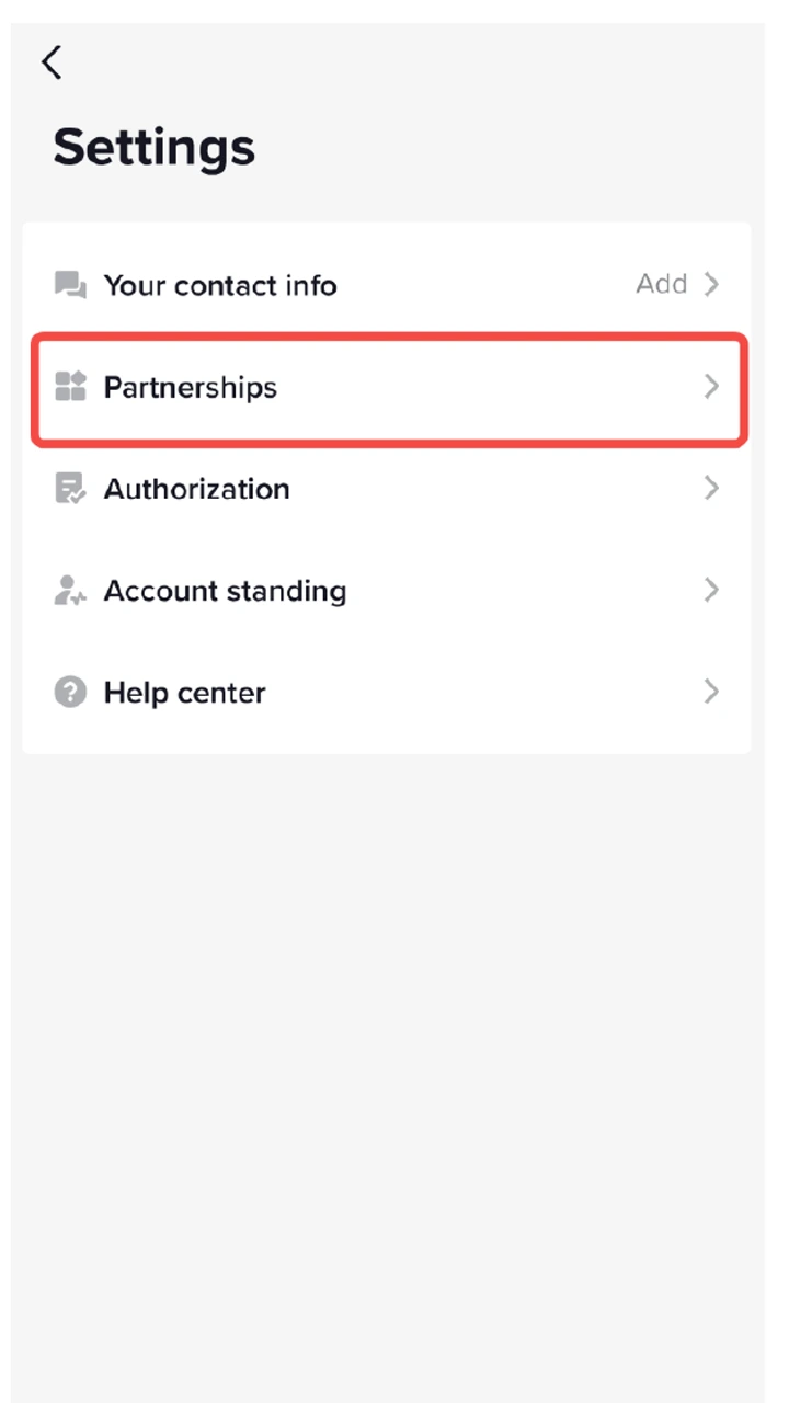 Settings Step 1